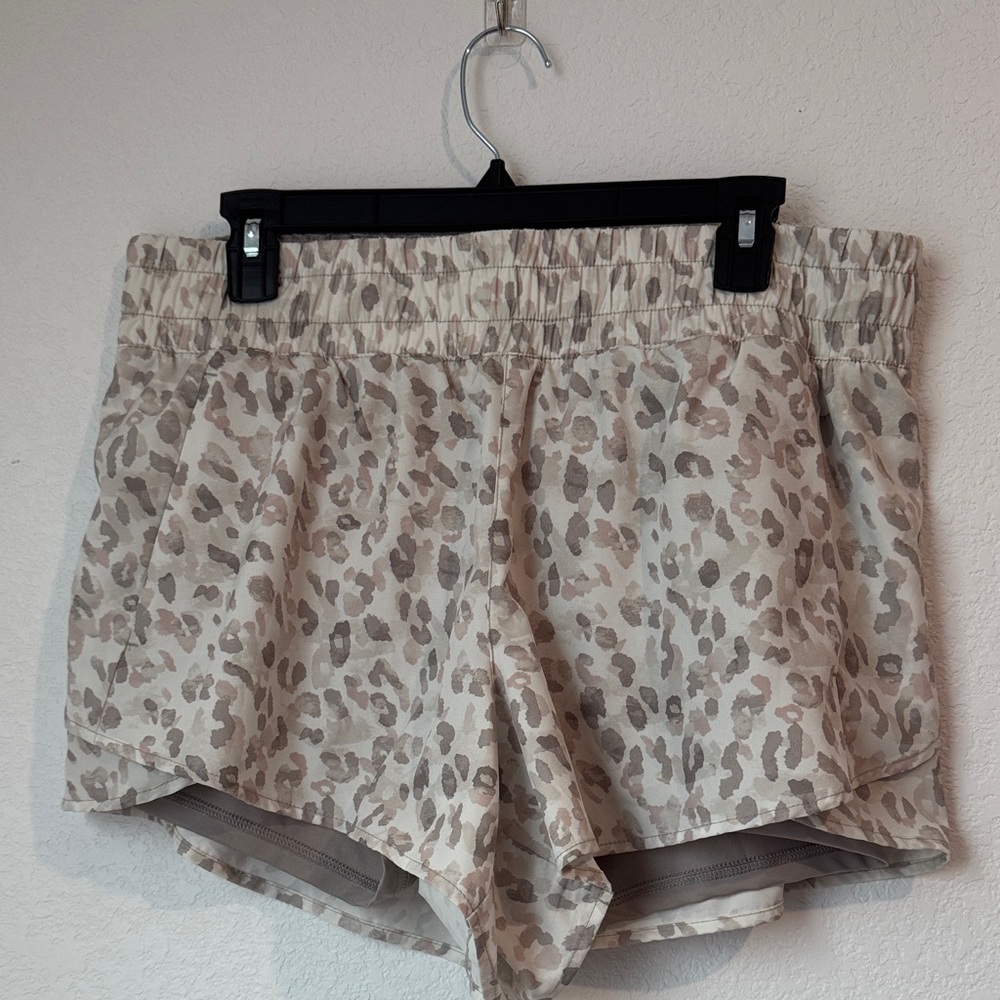Avia Beige Leopard Print Athletic Shorts